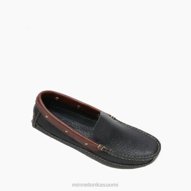 jalkineet fi Minnetonka miehet p.w. ajoloafer musta ruskealla kauluksella J884391