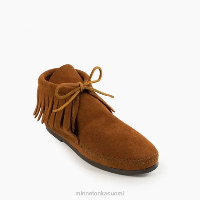 jalkineet fi Minnetonka naiset klassinen hapsuinen kovapohjainen saapas ruskea J88430