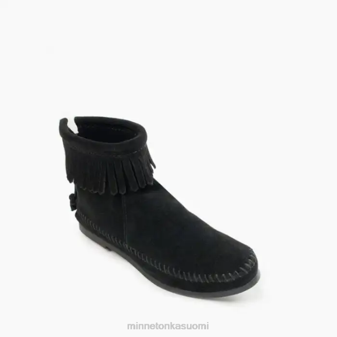 jalkineet fi Minnetonka naiset takana vetoketjullinen kovapohjainen saapas musta J8845